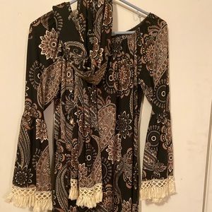 Dress with matching scarf